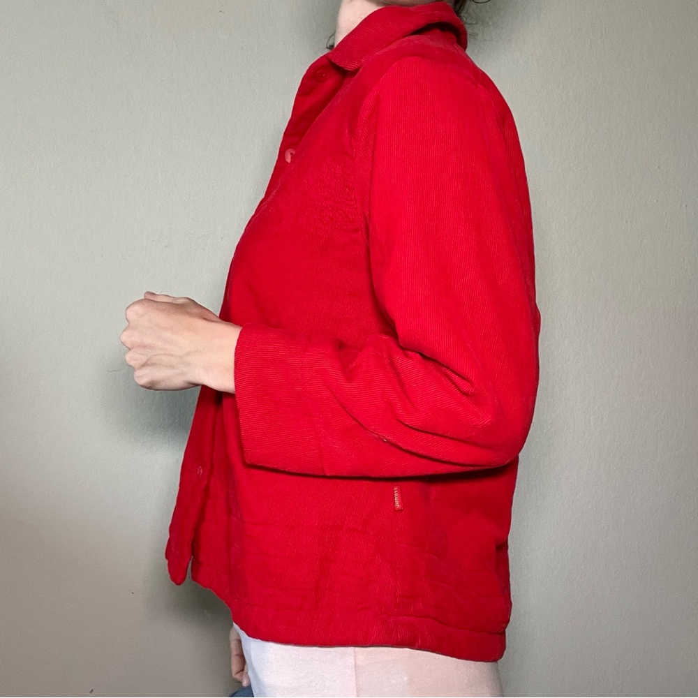 Kenzo Jungle Red Chord Jacket Peter Pan Collar - Picture 10 of 16